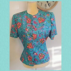 TR Adrianna Papell Vintage Silk Jacket - EUC